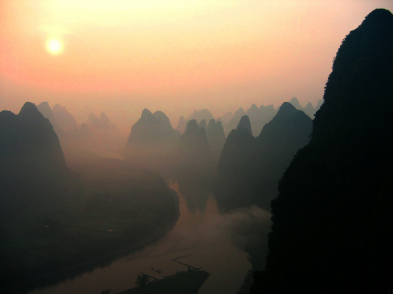 sunrise on Mount Hebao