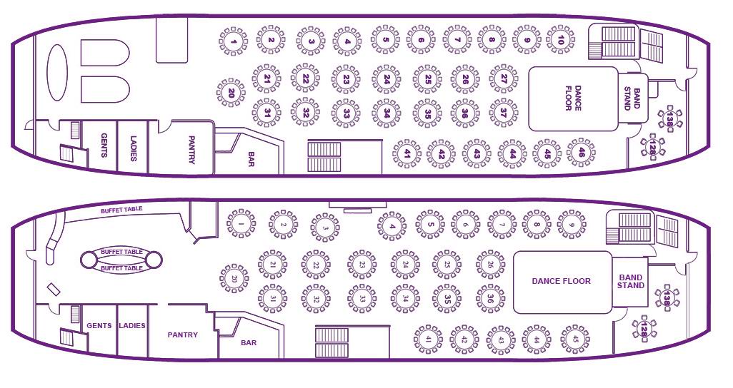 Victoria Harbour Dinner Cruise - Man Lok deck plan