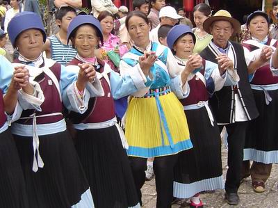Naxi ethnic dance at Square market, Lijiang